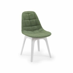 Stuhl Eos W Pad – Grün mit weißen Beinen