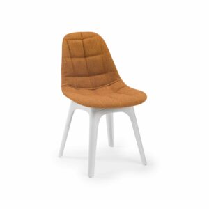 Stuhl Eos W Pad – Orange mit weißen Beinen