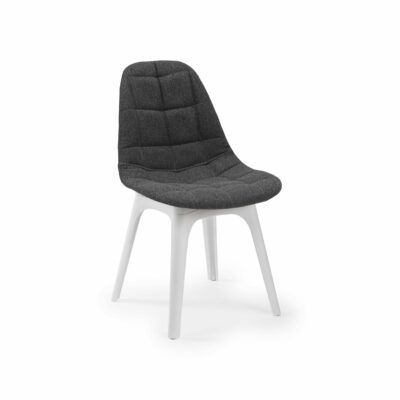 Stuhl Eos W Pad – Anthrazit mit weißen Beinen