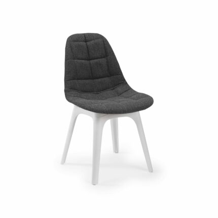 Stuhl Eos W Pad – Anthrazit mit weißen Beinen