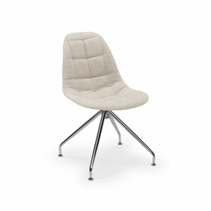 Stuhl EOS-Z Pad – Ecru mit Chrombeinen
