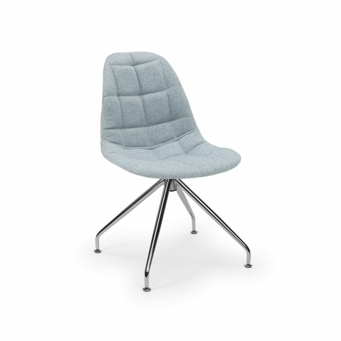 Stuhl EOS-Z Pad – Eisblau mit Chrombeinen