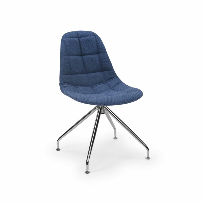 Stuhl EOS-Z Pad – Dunkelblau mit Chrombeinen