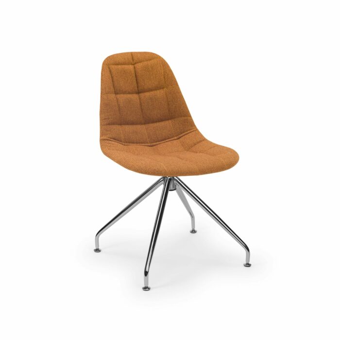 Stuhl EOS-Z Pad – Orange mit Chrombeinen