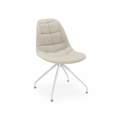 Stuhl EOS-Z Pad – Ecru mit weißen Beinen