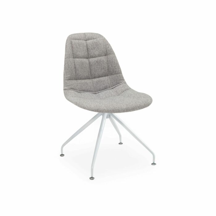Stuhl EOS-Z Pad – Grau mit weißen Beinen