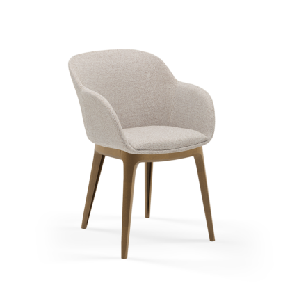 Stuhl Shell-W Pad Ecru mit Armlehne
