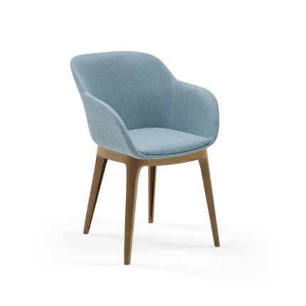 Stuhl Shell-W Pad Eisblau mit Armlehne