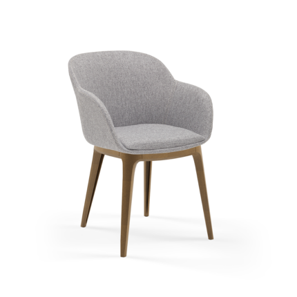 Stuhl Shell-W Pad Grau mit Armlehne