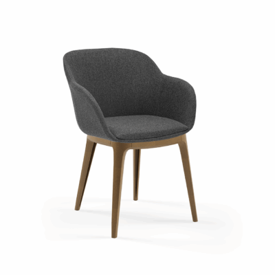 Stuhl Shell-W Pad Anthrazit mit Armlehne