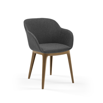 Stuhl Shell-W Pad Anthrazit mit Armlehne