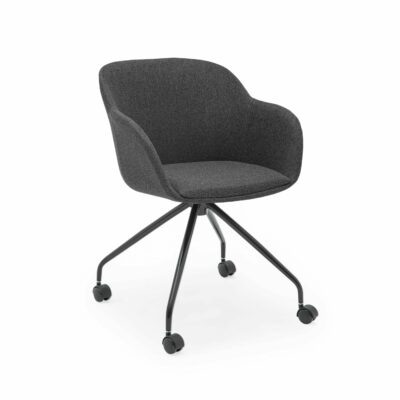 Stuhl Shell-O Pad Anthrazit mit Armlehne