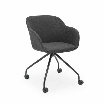 Stuhl Shell-O Pad Anthrazit mit Armlehne