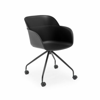 Stuhl Shell-O Schwarz mit Armlehne