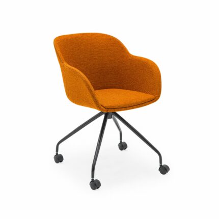 Stuhl Shell-O Pad Orange mit Armlehne