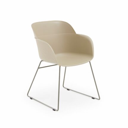 Stuhl Shell-U mit Armlehne Beige