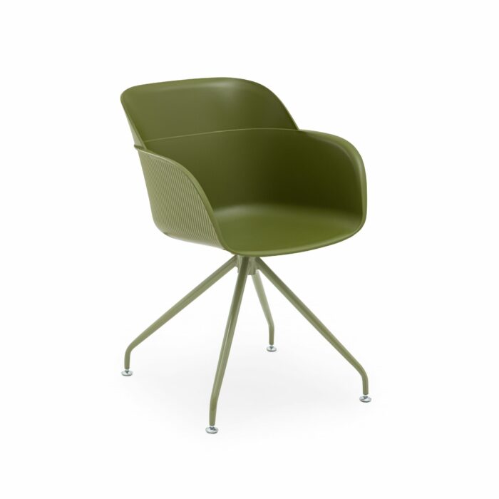 Stuhl Shell-Z Khaki mit Armlehne