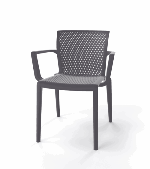 Stuhl Spyker Grau mit Armlehne – Bild 1