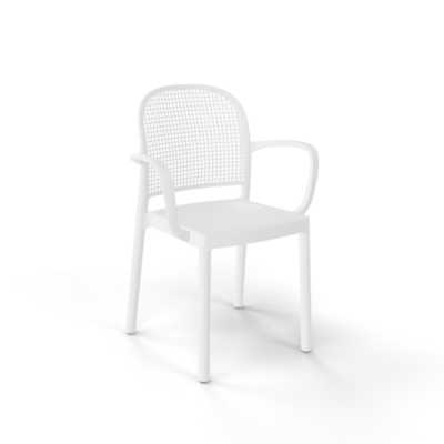 Stuhl Panama Weiß mit Armlehne