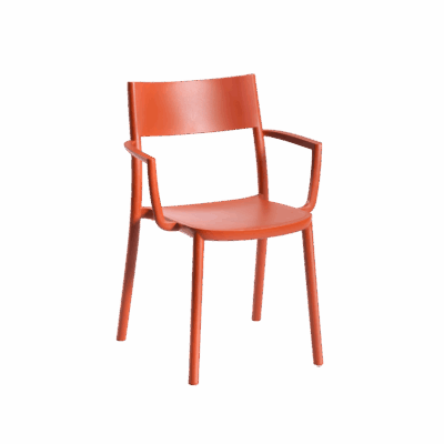 Stuhl To-Me Ziegelsteinrot mit Armlehne