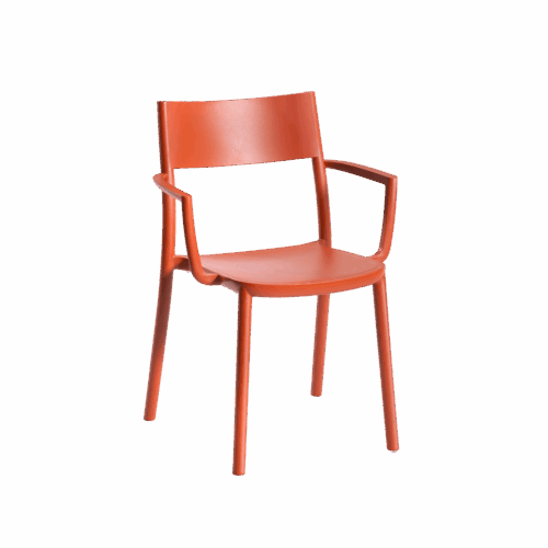 Stuhl To-Me Ziegelsteinrot mit Armlehne
