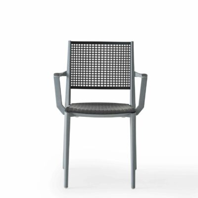 Stuhl Kalipa Grau / Perlgrau mit Armlehne