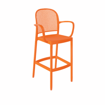 Barhocker Panama Orange mit Armlehne