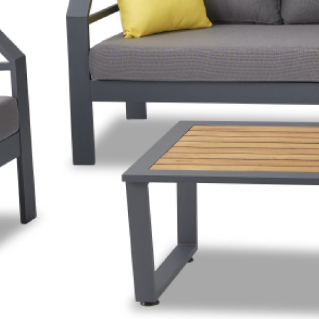 Gartenmöbel Set Assento Aluminium 3+1+1 mit Tisch Antrazit 2 assento antrasit