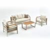 Gartenmöbel Set Assento Aluminium 3+1+1 mit Tisch Sand