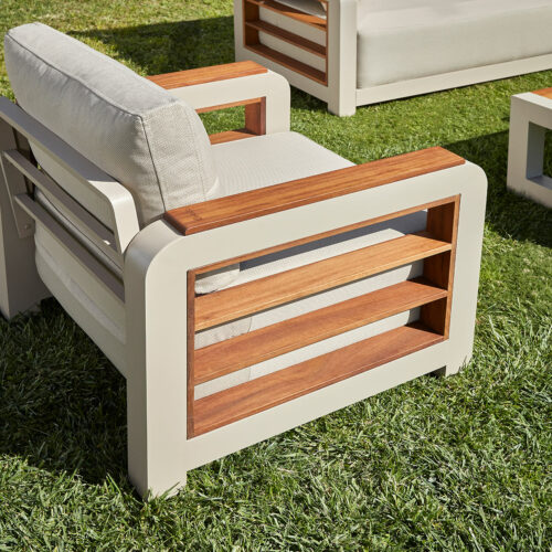 Gartenmöbel Set Larix Aluminium 3+1+1 mit Tisch – Bild 3
