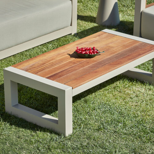 Gartenmöbel Set Larix Aluminium 3+1+1 mit Tisch – Bild 4