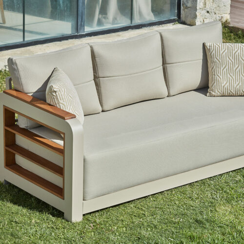 Gartenmöbel Set Larix Aluminium 3+1+1 mit Tisch – Bild 5
