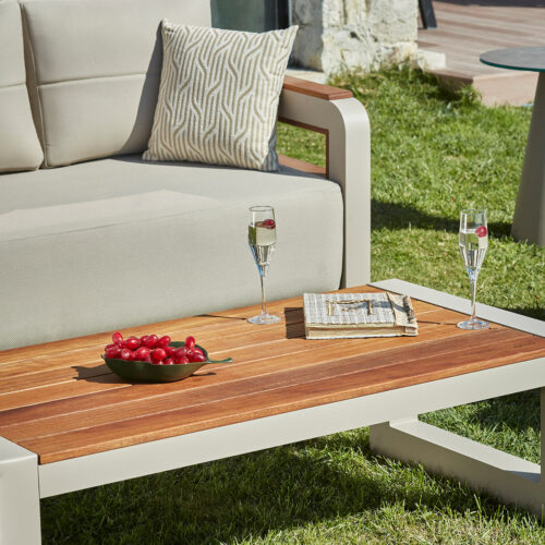 Gartenmöbel Set Larix Aluminium 3+1+1 mit Tisch – Bild 7