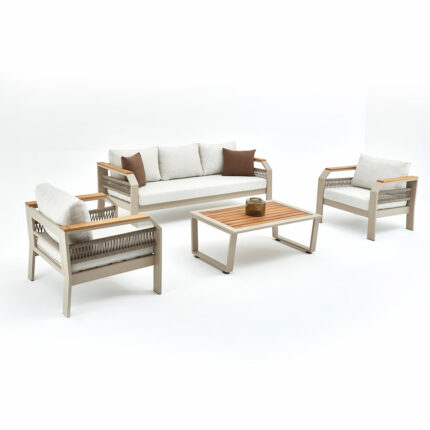 Gartenmöbel Set Morento Aluminium 3+1+1 mit Tisch