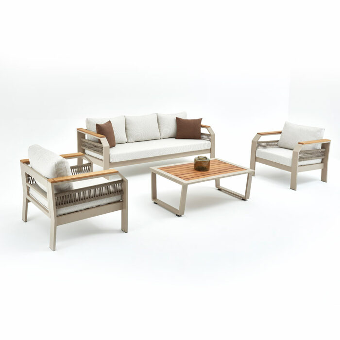 Gartenmöbel Set Morento Aluminium 3+1+1 mit Tisch