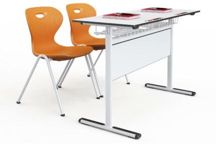 Schultisch Atlantik | Doppelplatz-CDF-Metallplatte