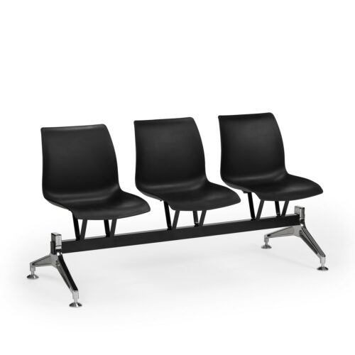 Wartezimmer Stuhl LASER-X3 Schwarz – Bild 1