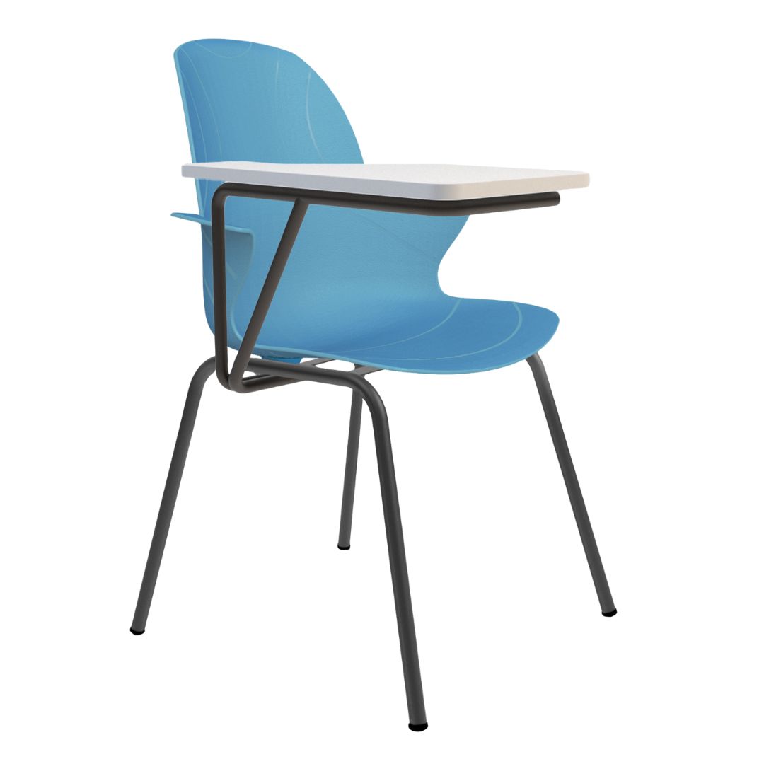 Schulstuhl Linx | Metall 4-Fuß – Schreibtablett – Navy