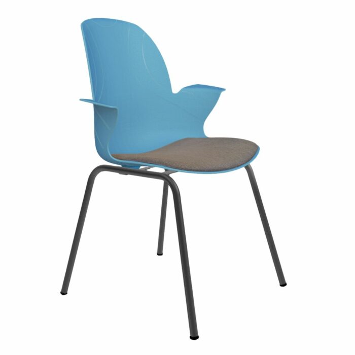 Schulstuhl Linx Gepolstert | Metall 4-Fuß – Navy