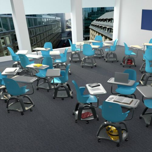 Schulstuhl Linx | X-Fuß - Schreibtablett - Navy – Bild 4