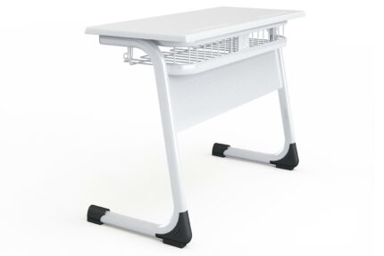 Schultisch Elegan | Doppelplatz-Werzalit-Metallplatte