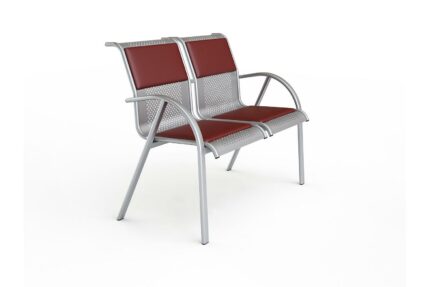 Wartezimmer Stuhl Petek | 2-Sitzer Bordeaux