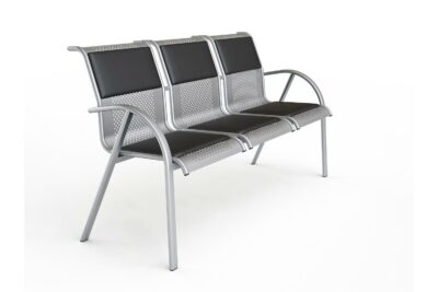 Wartezimmer Stuhl Petek | 3-Sitzer Schwarz