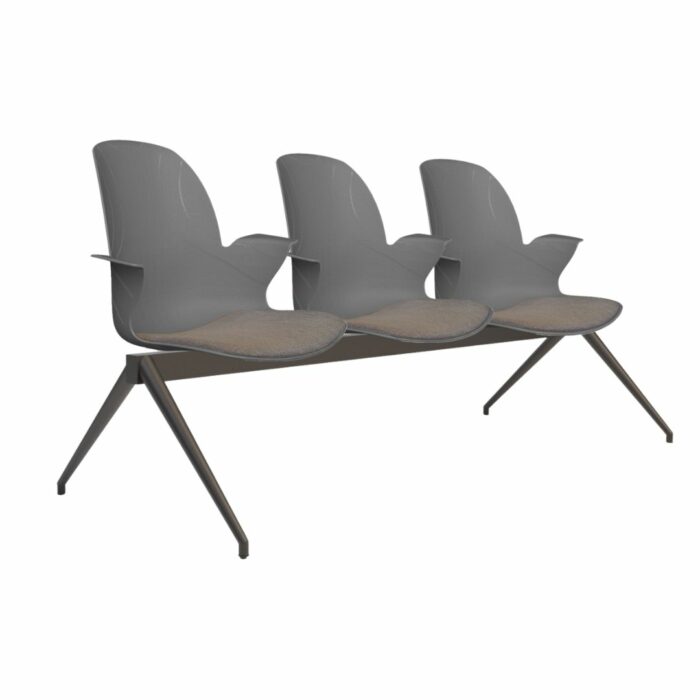 Wartezimmer Stuhl Linx Gepolstert | 3-Sitzer Stone