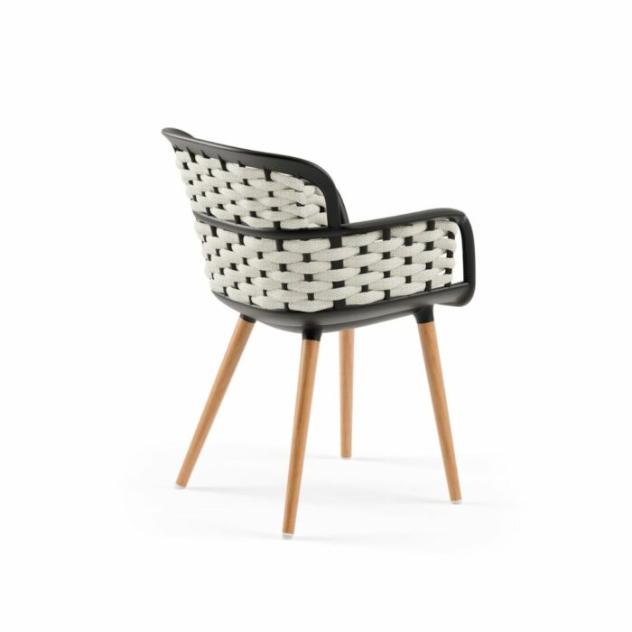Stuhl Eva-N Geflecht Schwarz & Beige