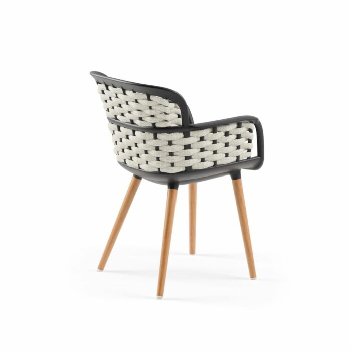 Stuhl Eva-N Geflecht Anthrazit & Beige