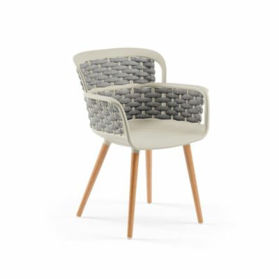 Stuhl Eva-N Geflecht Beige & Grau