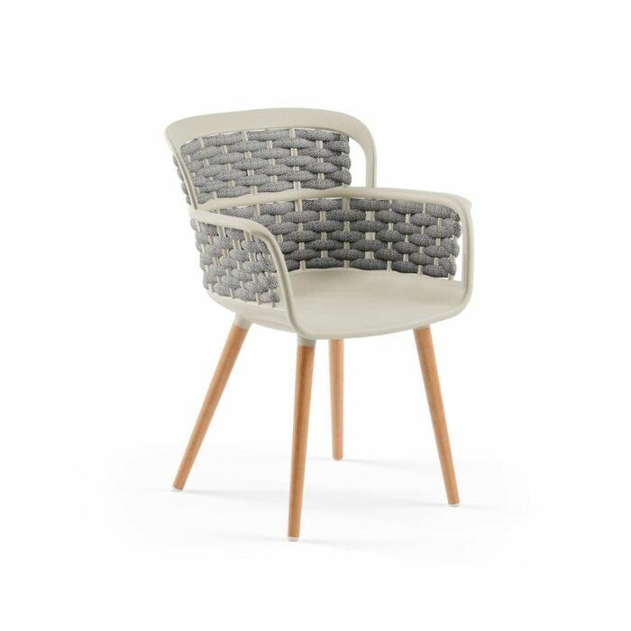 Stuhl Eva-N Geflecht Beige & Grau