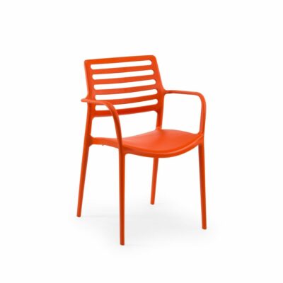 Stuhl Louise XL Orange mit Armlehne