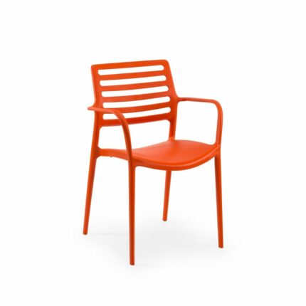 Stuhl Louise XL Orange mit Armlehne